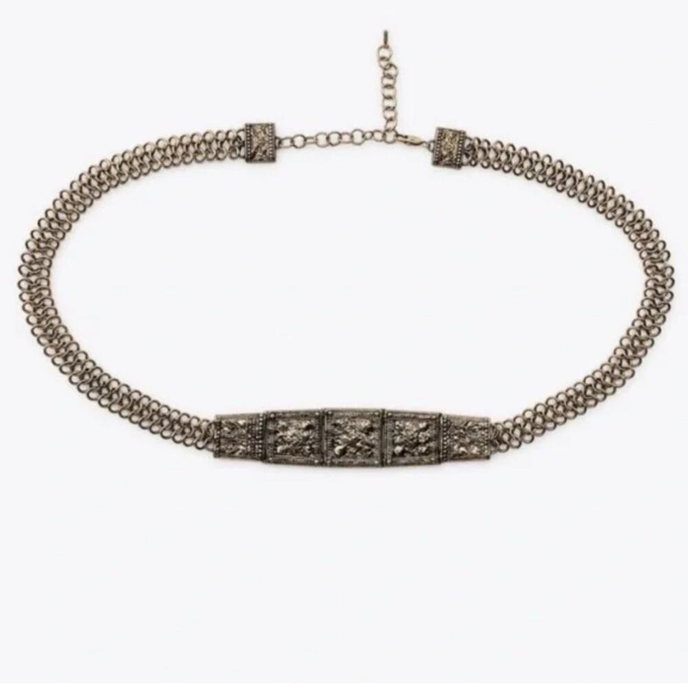 NWT- Zara- engraved pieced metal belt-Sz 90